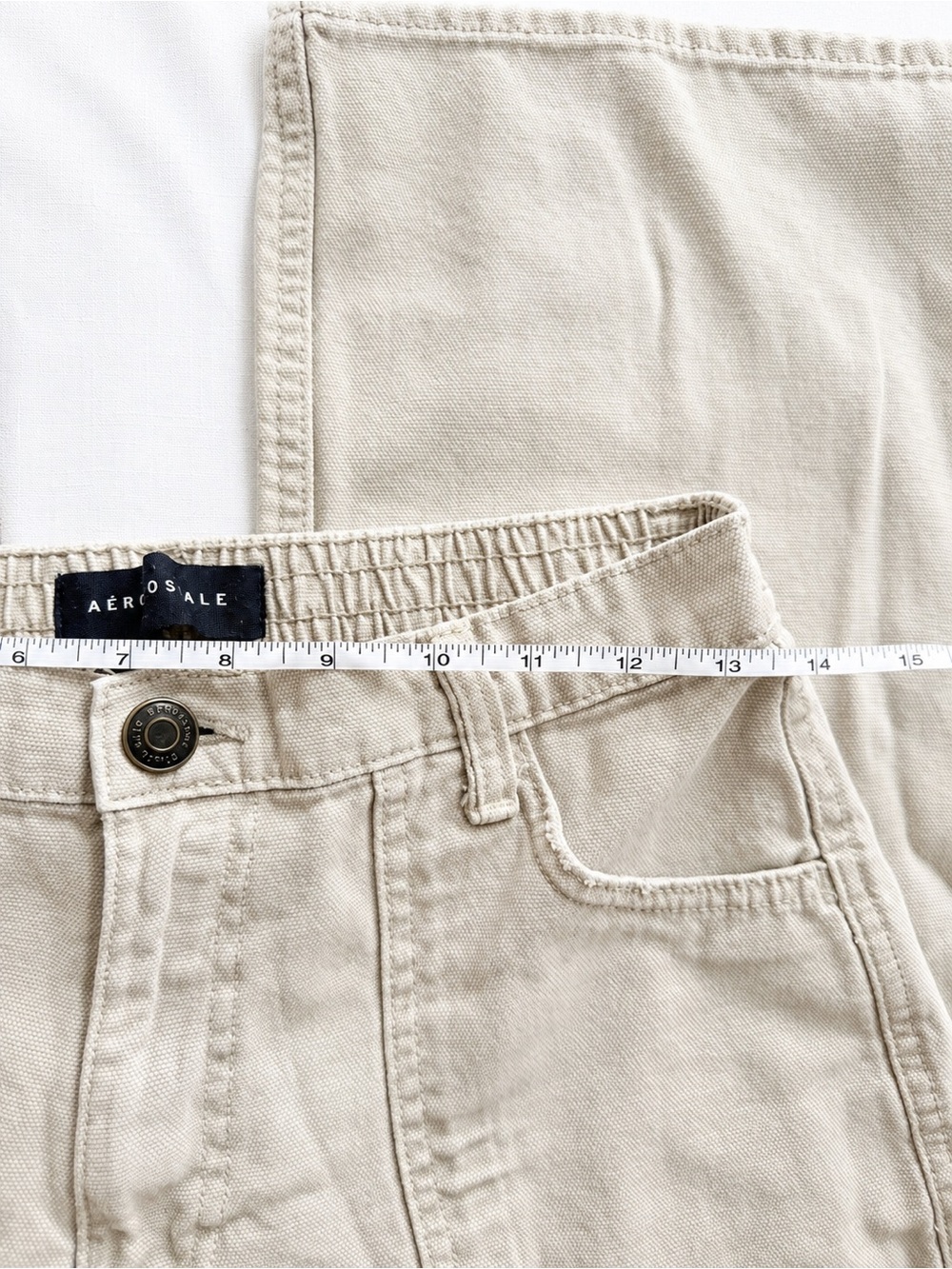 Aéropostale Utility Cargo Pants Tan Beige 100% Cotton Y2K 2000s Size Small - Picture 2 of 8